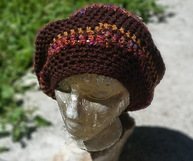 hippie crochet dread slouch cap hat tam