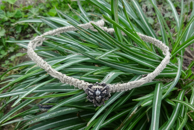 hippie hemp macram� necklace