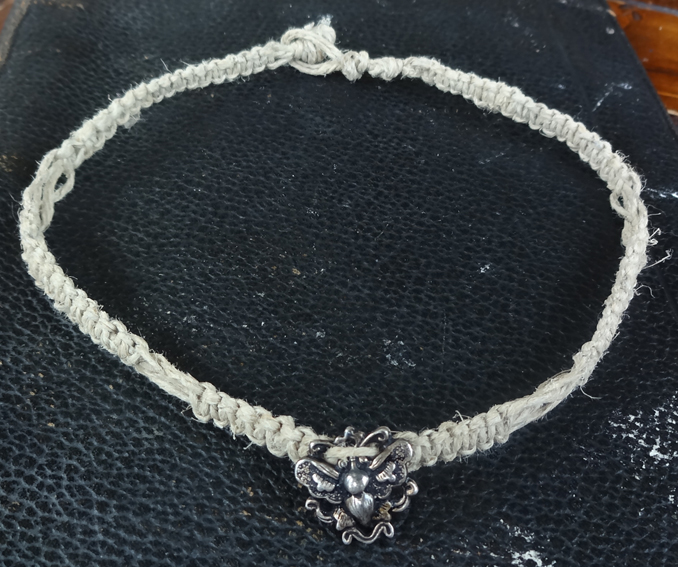 hippie hemp macram� necklace