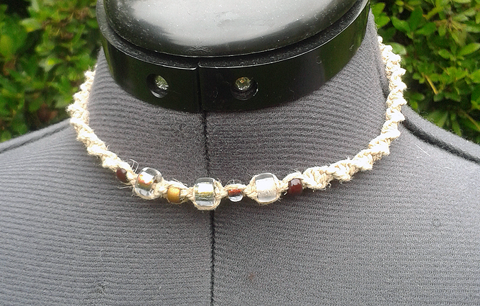 hippie hemp macram� necklace