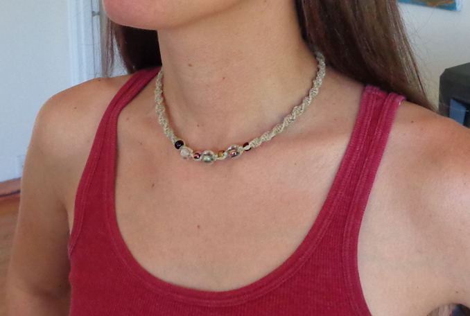 hippie hemp macram� necklace