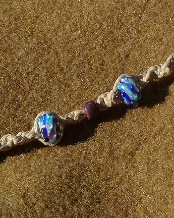 hippie hemp macram� necklace
