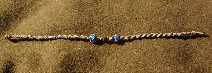 hippie hemp macram� necklace