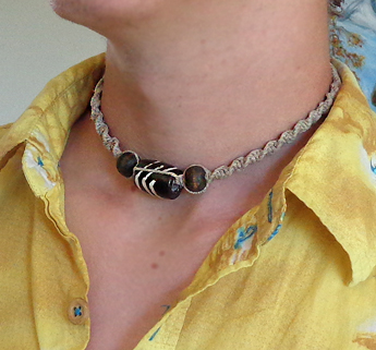 hippie hemp macram� necklace